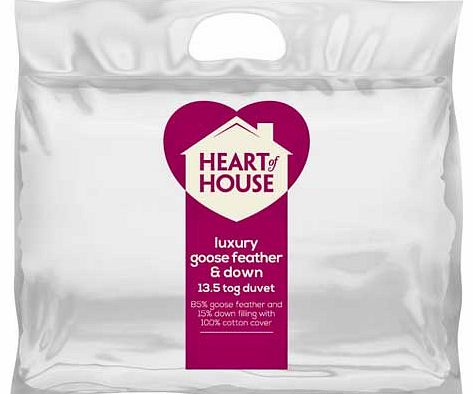 heart of house Feather and Down 13.5 Tog Duvet -