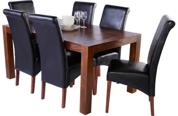 heart of house Melford Dining Table and 6 Black