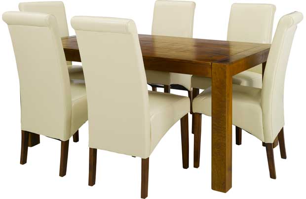 heart of house Melford Dining Table and 6 Cream
