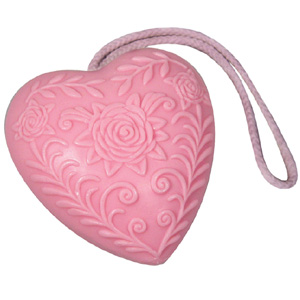 Heart Soap on a Rope - Luxury Handmade Rose Soap