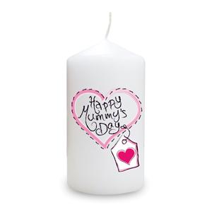 Heart Stitch Happy Mummys Day Candle