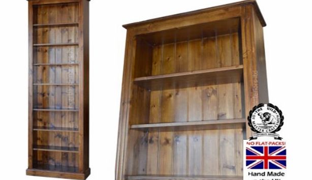 Solid Pine Bookcase, 8ft Tall x 30`` Handcrafted & Lacquered Adjustable Display Shelving Unit, Bookshelf. Choice of Colours! No flat packs, No assembly (BK830-L)