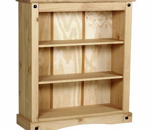Heartlands Furniture Corona Small Book Case with 2-Shelves, Light Fiesta Wax Pine
