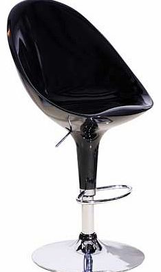 Heartlands Furniture Model 5 Curved ABS Resin Chrome Black Bar Stool
