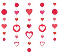 hearts Glitter Hanging Decoration (Pk5)