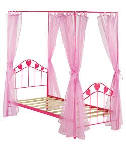 Hearts Single 4 Poster Bedstead - Frame Only