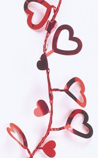 hearts Wire Garland Red 3.65m