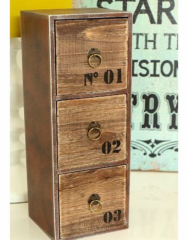 Heaven Sends Storage Box in Style of Wooden Filing Cabinet with 3 Drawers