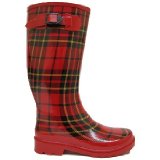 HeelzSoHigh Red Tartan Festival Wellies Wellington Boots