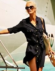 Heidi Klein, 1295[^]260019 Carolina Belted Shirt Dress - Blue