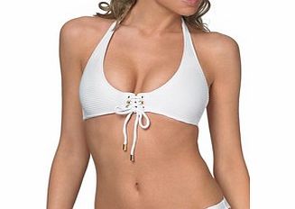 Heidi Klein White Sands halter neck bikini top