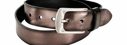 Heine Leather Metallic Finish Belt