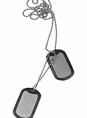 Helikon Military Army Dog Tag Necklace Fancy Dress Party Stag Nights with Rubber Silencers