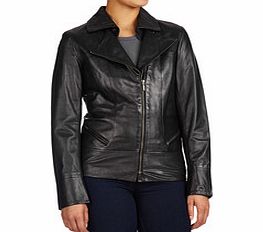Helium Black blazer hybrid leather jacket