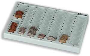 Coin Counter Tray Styrene Hard-wearing Ref