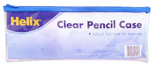 Helix Pencil Case PVC Coloured Zip 330x125mm Clear M78040