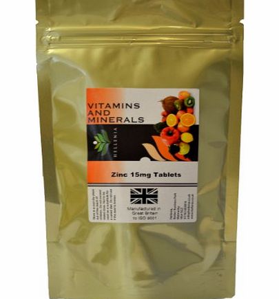 Hellenia Zinc 15mg - 360 Tablets - For Skin, Hair, Nails and Immune System