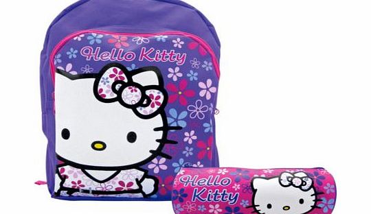 Hello Kitty Backpack and Pencil Case - Lilac