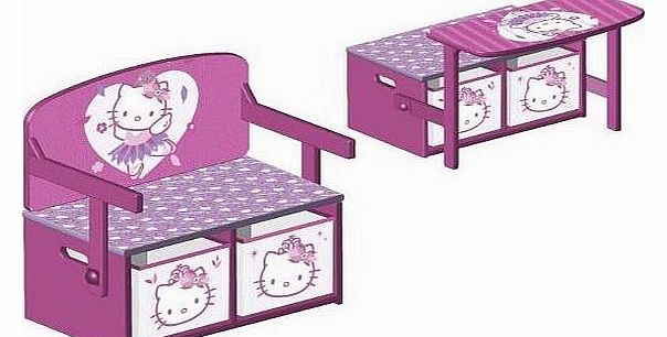Hello Kitty Convertible Bench Desk With Storage Review Compare