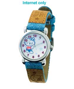 Hello Kitty Watch with Blue Jean Strap