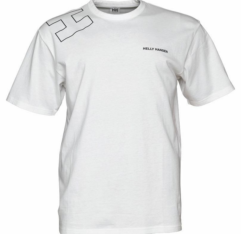 Helly Hansen Mens Shoulder Logo T-Shirt White/Navy