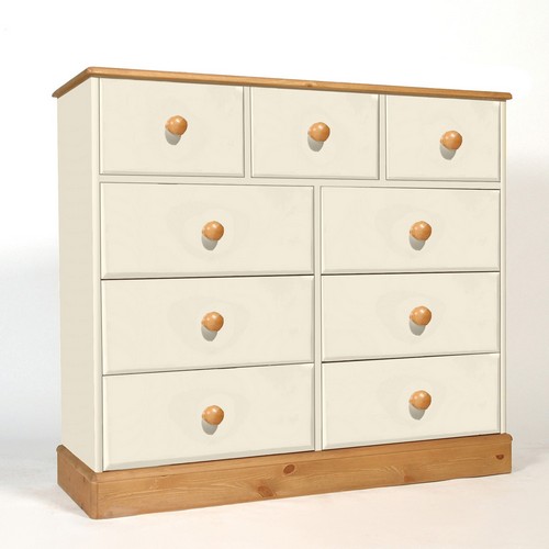 Hemingway Two Tone Pine Large 9 Drawer Chest