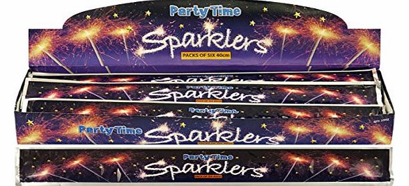 40cm Hand Held Sparklers (6 Pack) Party Time - Ideal for Bon Fire Night