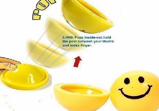 Henbrandt 6 x Happy Smiley Face Dome Pop Up Poppers (45mm) Party Bag Cracker Fillers Toys