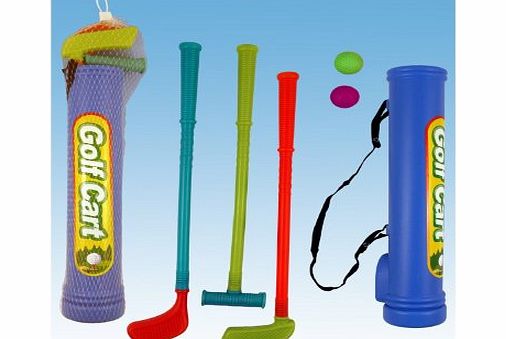 GOLF CLUBS BALLS CART BAG SET KIDS CHILDRENS TOYS GAMES PLAY SET KIT GIFT PACK