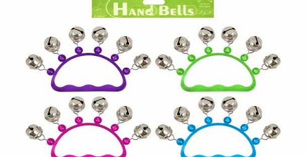 Henbrandt Set of 4 Hand Bells with Coloured Transparent Handle