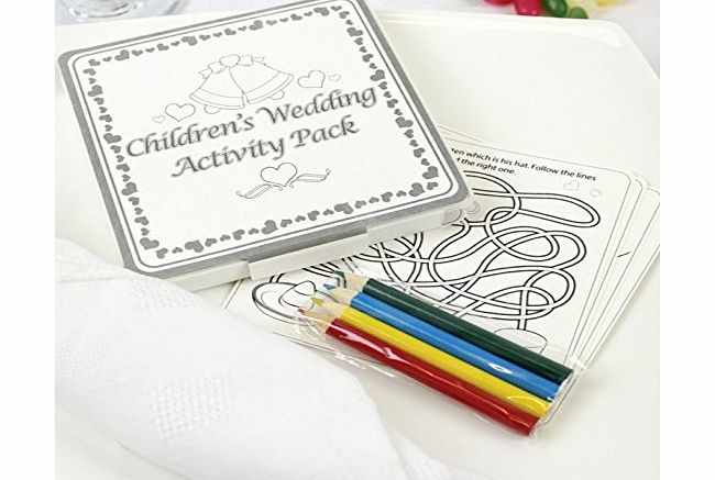 Henbrandt x10 - WEDDING TABLE FAVOURS GIFT - COLOURING FUN ACTIVITY PACK / GAME PUZZLE BOOK