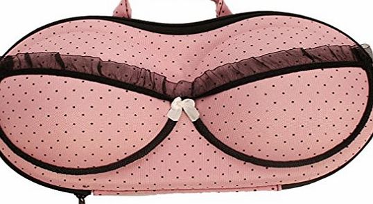 Hengsong 32x17x6cm Hengsong Women Sex Bra Portable Travel Make Up Bags Protect Storage Lady Bra Chest Bag Underwear Organizer (Pink)