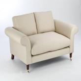 2 seater sofa - Dorchester Linen Flock - Light leg stain