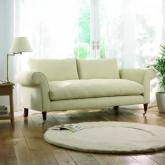 henley 3 seater sofa - Dorchester Linen Flock Cream - White leg stain
