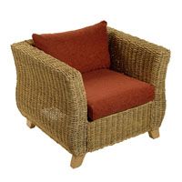 Armchair with Chenille Cushions Rust
