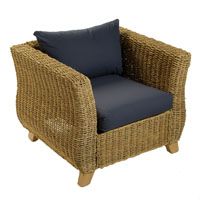 Henley Armchair with Half Panama Cushions Grey