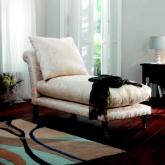 henley Chaise Longue - Kenton Slub Jet - White leg stain