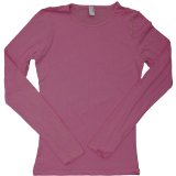 Henleys American Apparel - Sheer Jersey Long Sleeve T, Raspberry, M