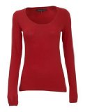 Great Plains Womens Back to Basics L/S Scoop Nk T-Shirt, Red, XS