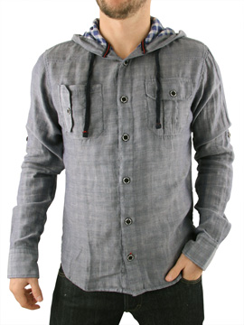 Henleys Grey Stansted Hooded Shirt