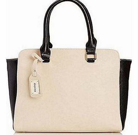 Henley Womens Taylor Top-Handle Bag, Cream/Black