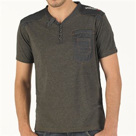 Henleys Mens Effscott T-Shirt Charcoal Marl