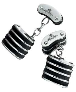 Henleys Stainless Steel and Rubber Cufflinks
