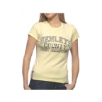 Henleys Womens Dalmatian T-Shirt Lemon/Chocolate