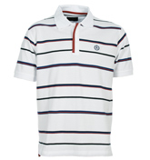Ashlett White Stripe Pique Polo Shirt