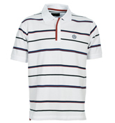 Henri Lloyd Ashlett White Stripe Pique Polo Shirt