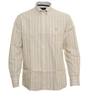 Henri Lloyd Beige and White Stripe Long Sleeve Shirt