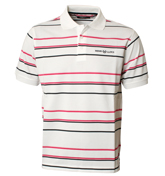 Bert White Stripe Pique Polo Shirt