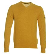 Henri Lloyd Carter Mustard Yellow V-Neck Sweater