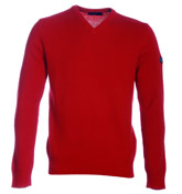 Henri Lloyd Carter Red V-Neck Sweater